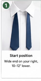 Half Windsor step 1 — start position